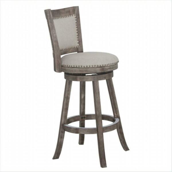 Boraam 29 in. Melrose Barstool Driftwood Gray Wire, brush and Ivory 76529